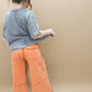 Finleigh Mineral Washed Wide Leg Cargo Lounge Pants, Faded Rust