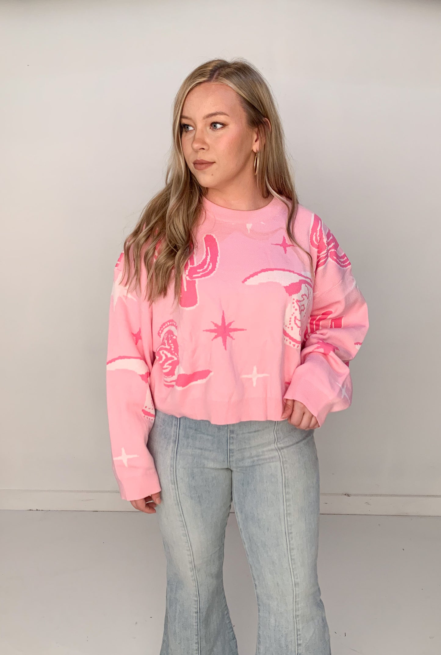 Boot Scootin' Boogie Sweater, Pink