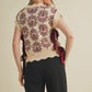 Helena Mock Neck Floral Sweater Vest, Mauve Wine