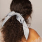 Kitsch Satin Scarf Scrunchies, Black & Gray