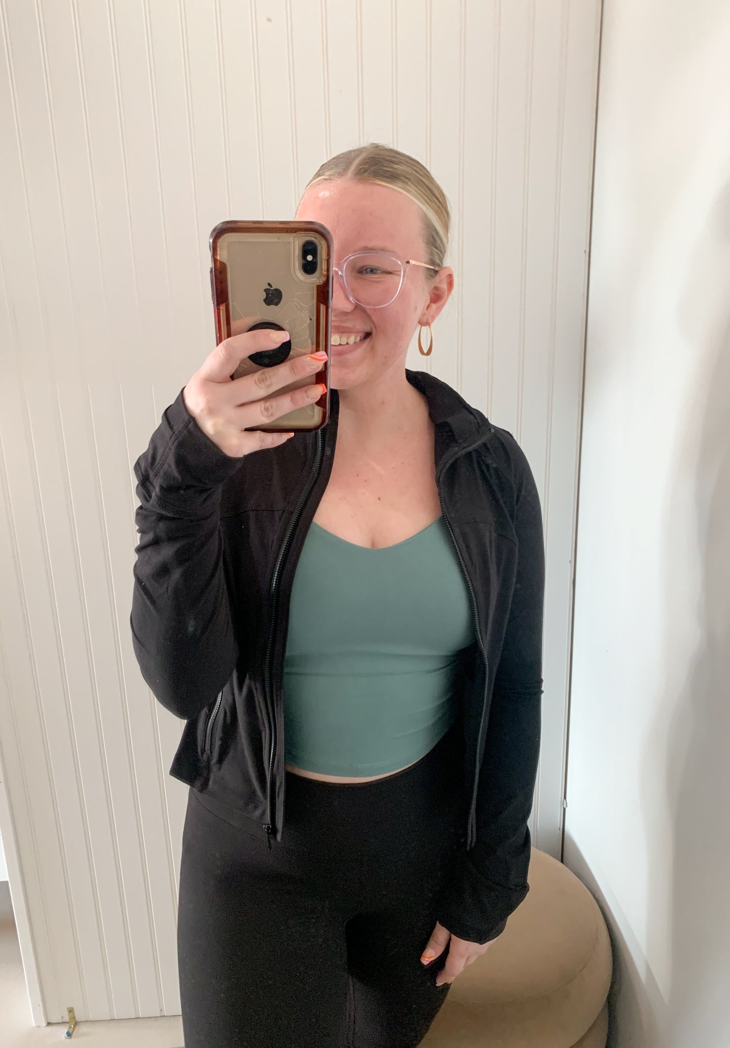 Define Crop Yoga Jacket, Black