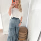 Winnie Snow Washed Wide Leg Tiered Pants
