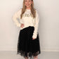 Cheers Tinsel Sweater, Cream
