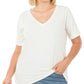 Malea V-Neck Tee, Ivory