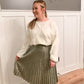 Jillian Textured Holiday Sweater, White