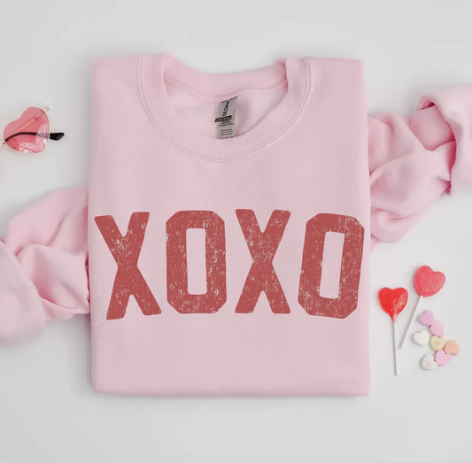 Galentines Day XOXO Crewneck, Baby Pink