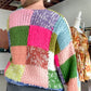 Tate Hand Crochet Chunky Cardigan, Green Multi
