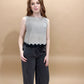 Kallissa Stripe Wave Hem Sleeveless Top, Khaki / Black (matching set)