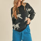 Tabitha Leopard Mohair Sweater, Black
