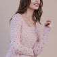Gigi Floral Long Sleeve Lettuce Hem Top, Red