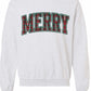 Plaid Merry Graphic Crewneck, Ash