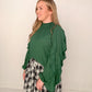 Emily Smocked Mock Neck Ruffle Sleeve Blouse, Hunter Green