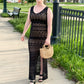 Summer Abroad Crochet Dress, Black