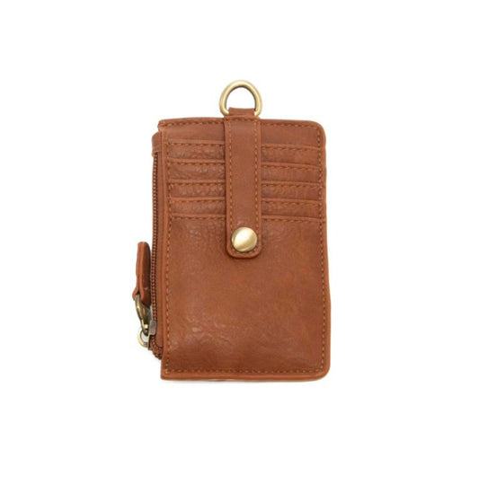 Dolly Small Card Wallet with Key Ring, Saddle