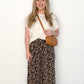 Ditzy Floral Wide Leg Pants, Black