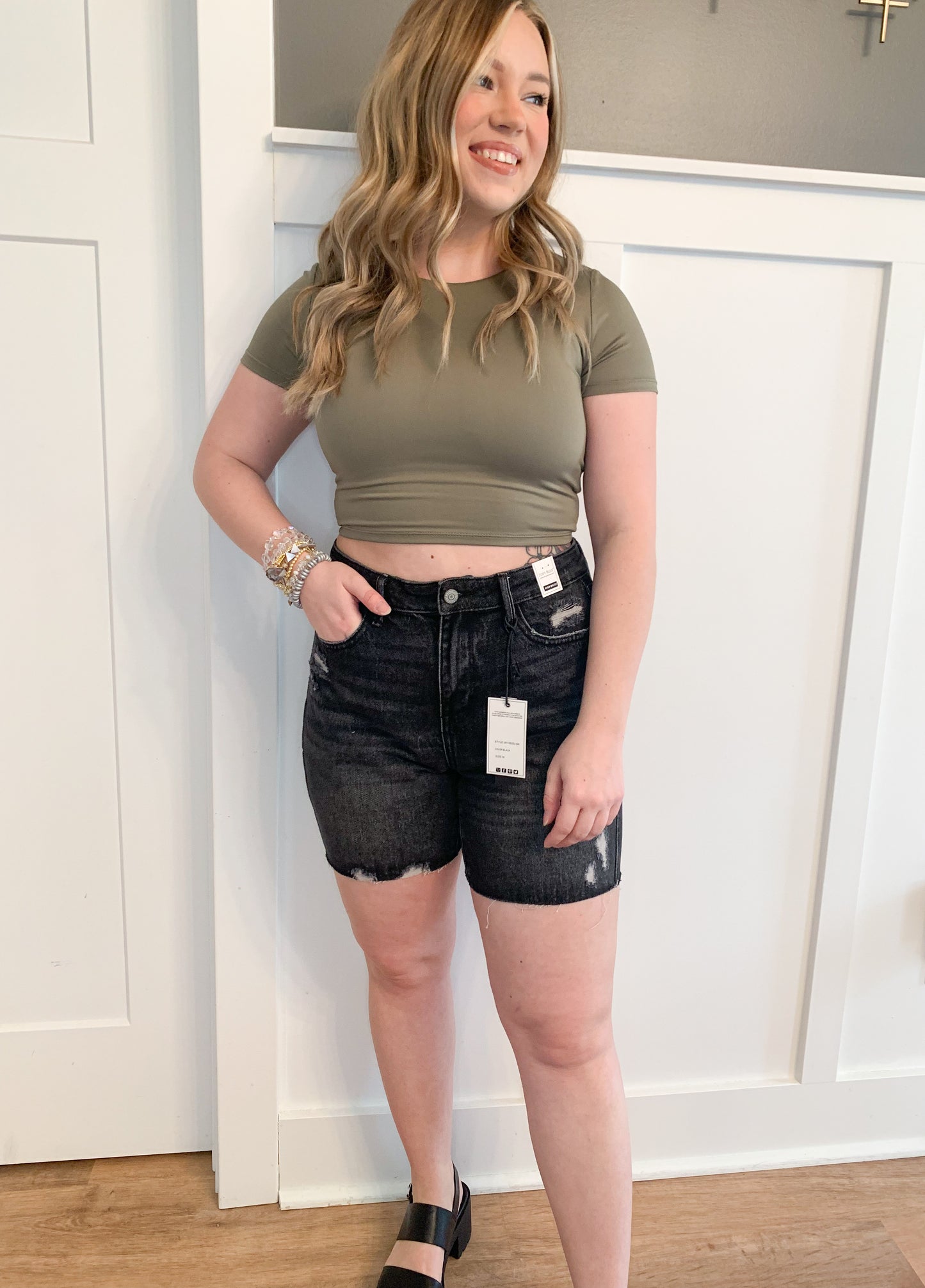 Spring Fever Judy Blue Rigid Magic Shorts, Black