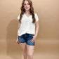 Jennifer Lightweight V-Neck Sweater Tank, Off White