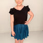 Tillie Pleated Mini Skort, Teal