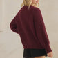 Maxine Button Up Knit Sweater, Wine
