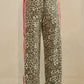 Quinlan Leopard Sport Striped Wide Leg Pants, Leopard / Red