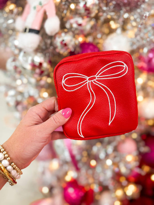 Red Bow Small Cosmetic / Travel Bag