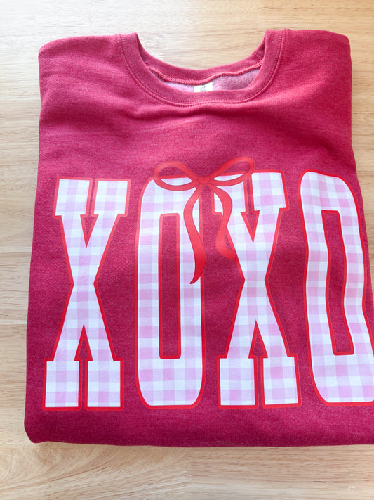 Xoxo Crewneck Sweatshirt, Antique Red