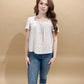 Zena Flowy Boxy Cropped Gauze Striped Top, Amber (matching set)