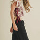 Helena Mock Neck Floral Sweater Vest, Mauve Wine