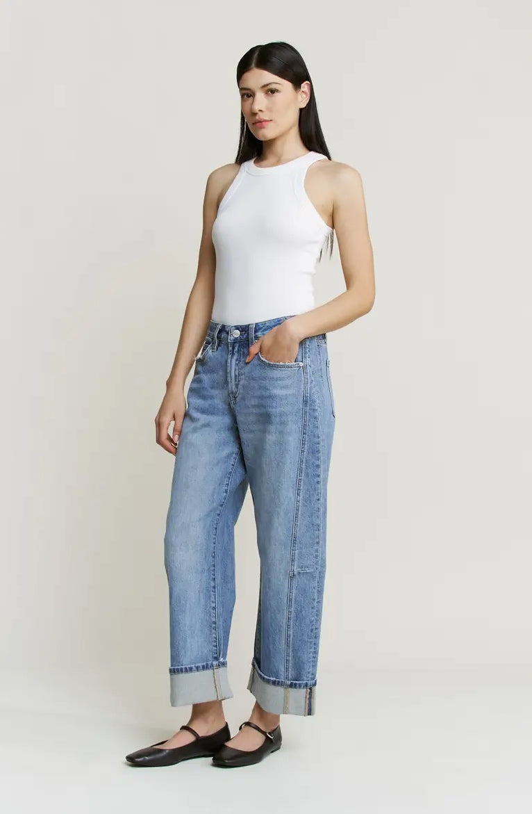 Jae High Rise Barrel-Leg Jeans, Mica Denim