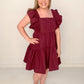 Jaci Ruffle Sleeve Tank Dress, Plum