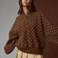 Camille Polka Dot Pullover, Brown