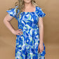 Ocean Smocked Babydoll Dress, Blue