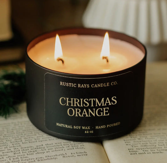 Christmas Orange Winter Soy Wax Candle, Rustic Ray's Candle Co.