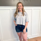 Rizzo Cotton Slub Cropped Tee, Light Grey