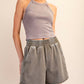 Reba French Terry Mineral Wash Shorts, Willow