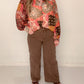 Lila Chocolate Denim Cropped Wide Leg Jeans