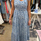 Francine Floral Maxi Dress with Tie Straps, Lotus Ink