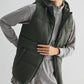 Minnie Longline High Neck Padded Vest, Olive