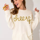 Cheers Tinsel Sweater, Cream