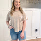 Mildred Acid Wash Pocket Tee, Taupe