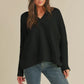 Iggy Oversized V-Neck Sweater, Black