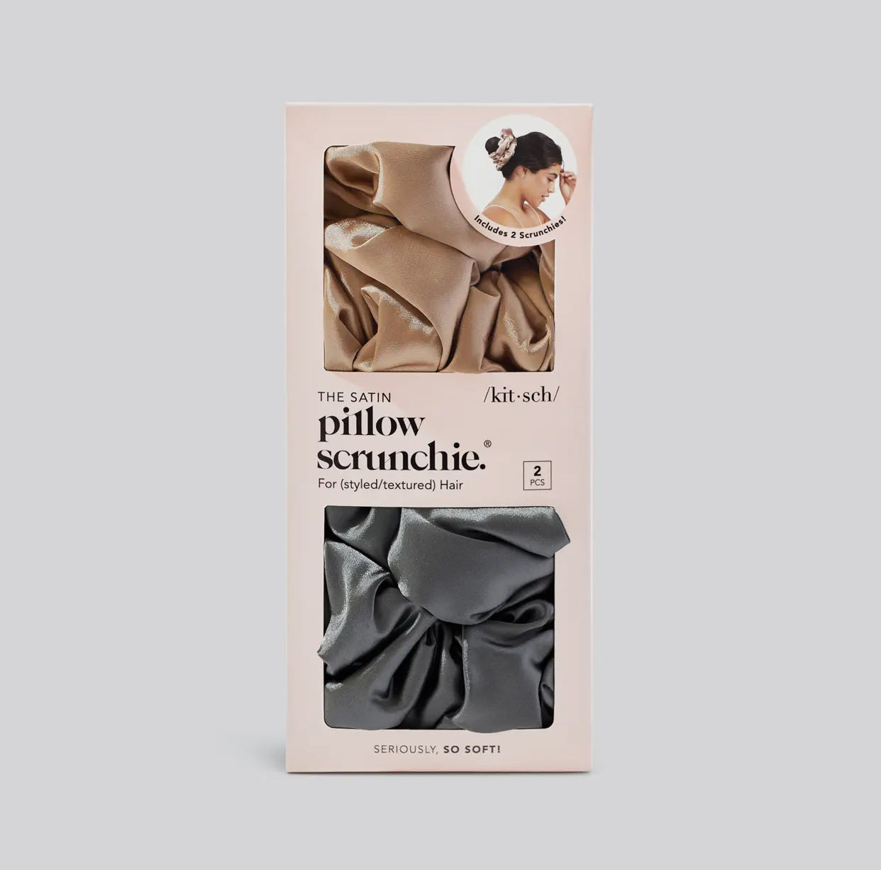 Kitsch Satin Sleep Pillow Scrunchies, 2pk