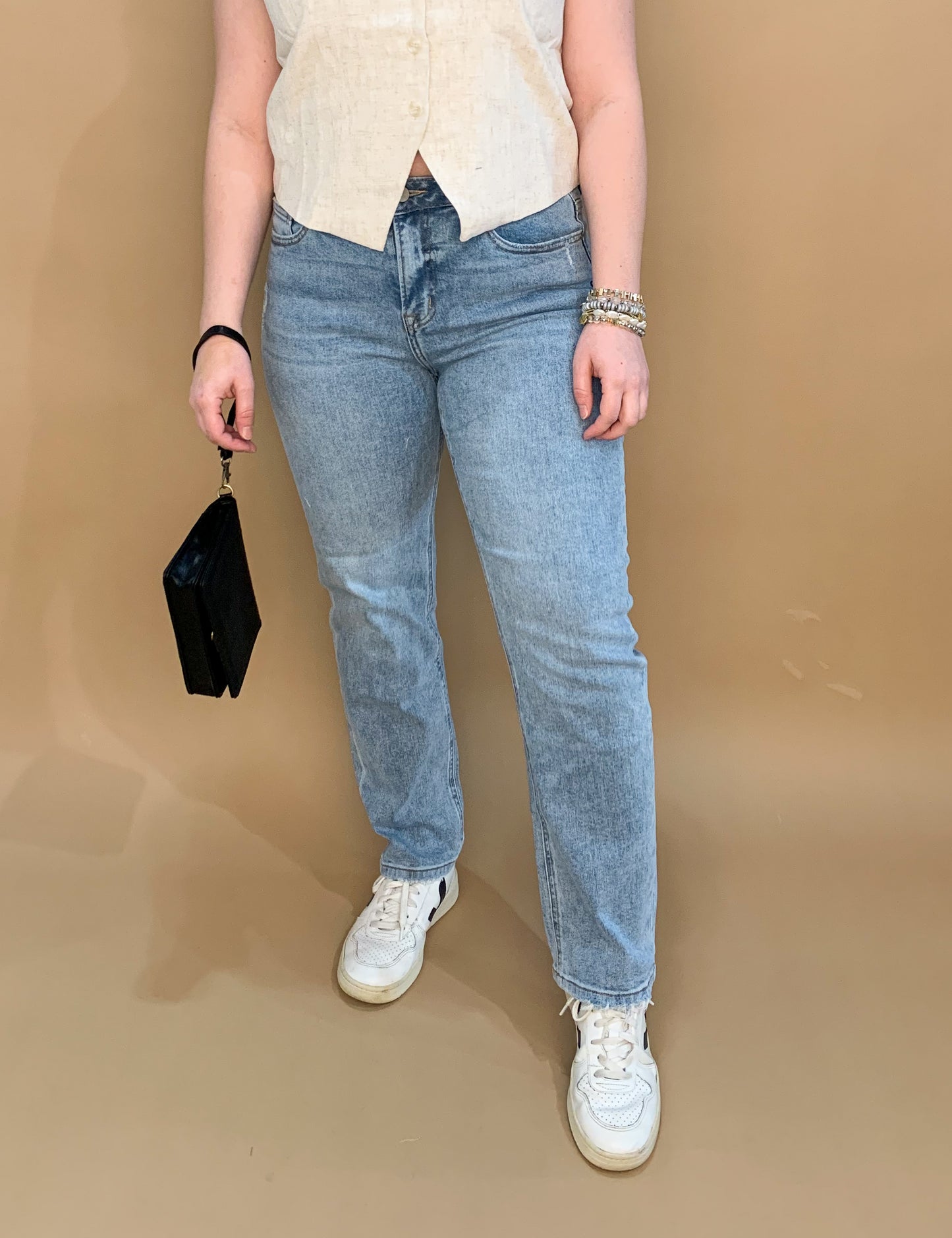 Skye Super High Rise Wedgie Straight Leg Denim, Mica