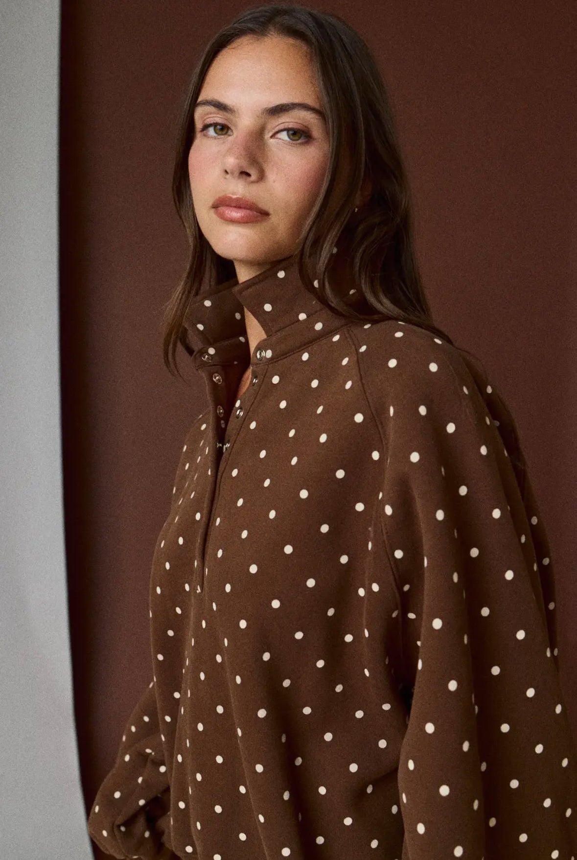 Camille Polka Dot Pullover, Brown