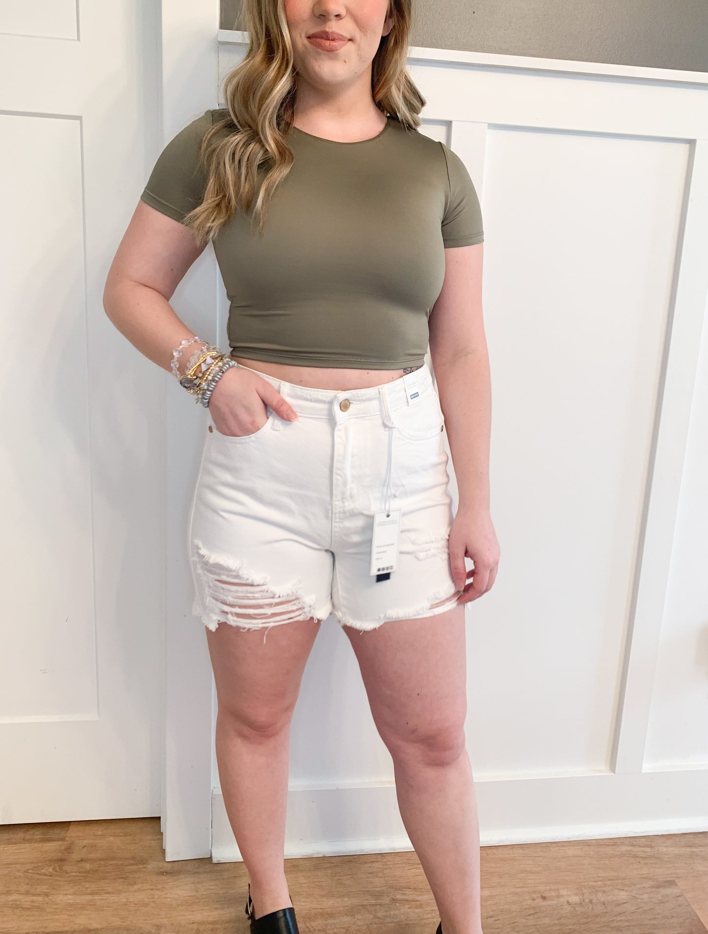 Summer Dreamin' Rigid Magic Judy Blue Shorts, White