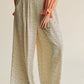 Cassi Pleated Wide Leg Polka Dot Pants, Natural