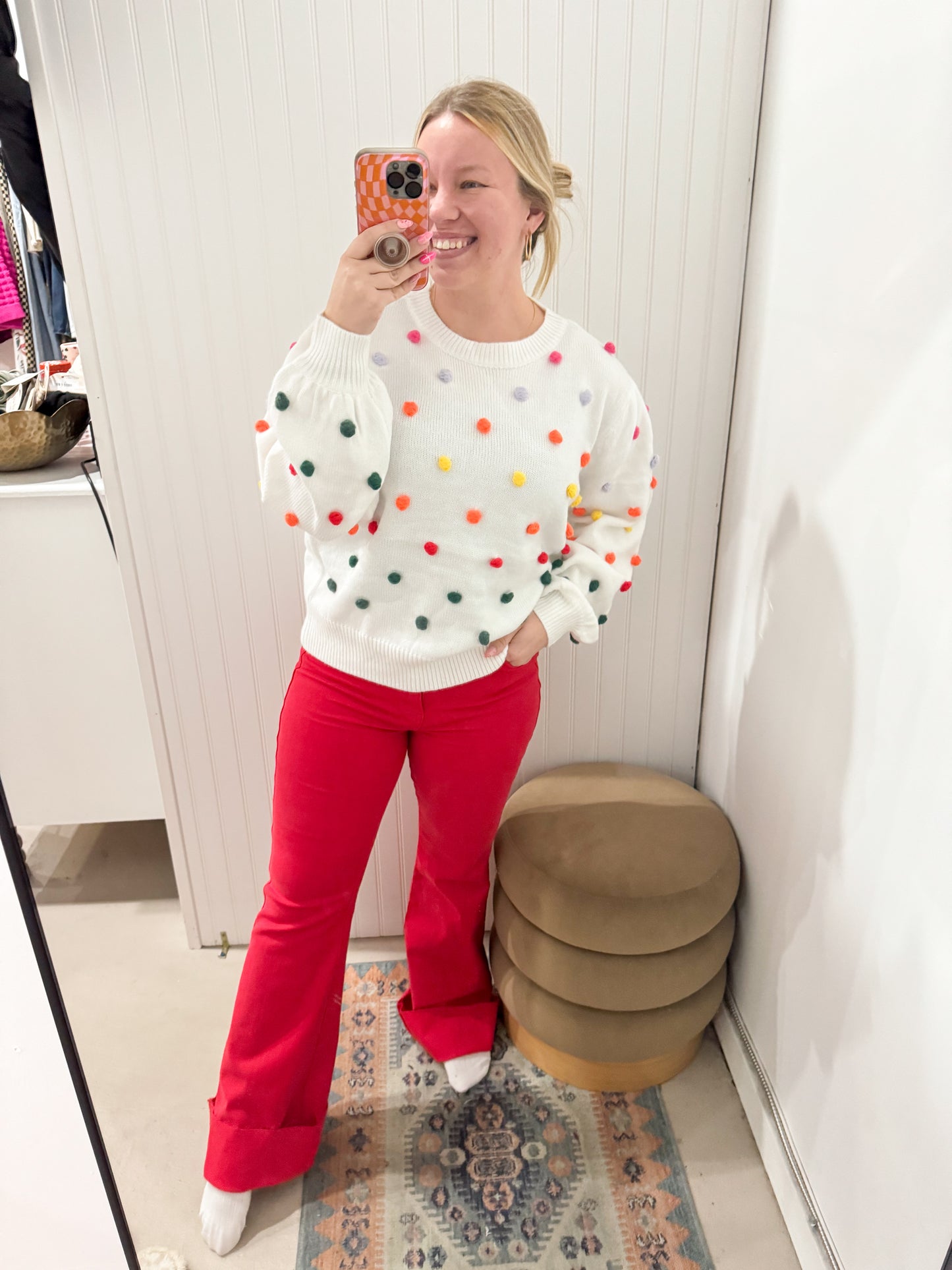 Joy High Rise Tummy Control Red Flare Jeans, Judy Blue