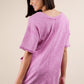 Collie Mineral Washed Oversized Knit Romper, Orchid