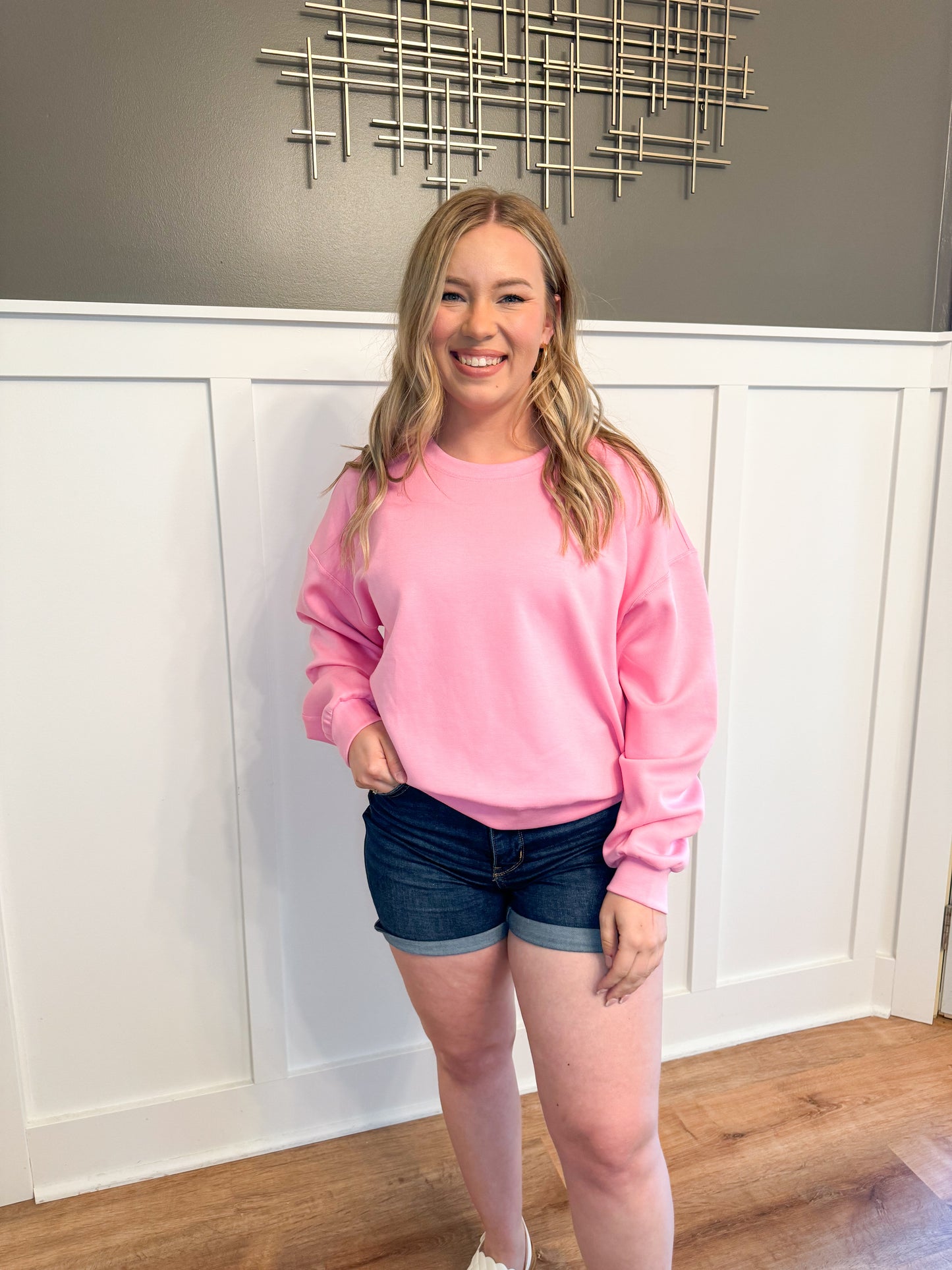 Lux Crewneck Sweatshirt, Hibiscus