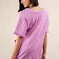 Collie Mineral Washed Oversized Knit Romper, Orchid